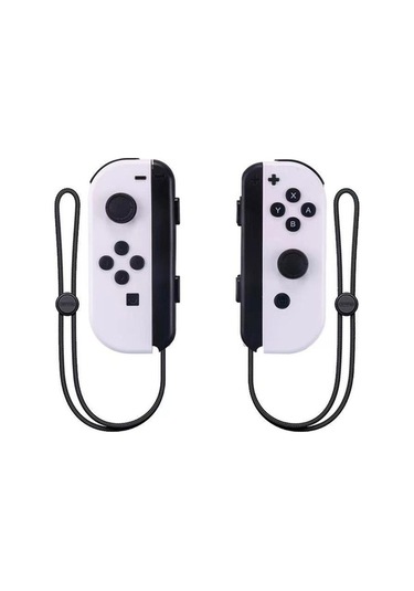 Bloomnest Joycon Oyun Kumandası Sol Sağ Kablosuz Bluetooth Uyandırma Kayışı Anahtar Kulp Beyaz