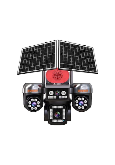 Avenir Av-s446 12mp 4 Kameralı Ptz 4g Sim Kartlı Solar Kamera