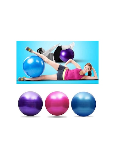 Büyük Boy Pilates Topu 65 CM Pilates Topu + Pompa Fuşya