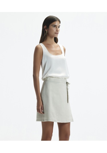 Yargıcı Kruvaze Kapama Düz Kesim Kısa Etek Ham Çok Renkli