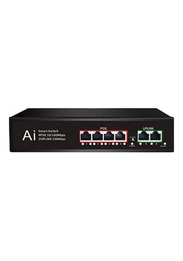 Mpia 4 Port Poe 65W 10/100 4 Poe + 2 Uplink Switch