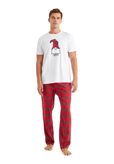 Erkek T-shirt 40594 - Beyaz Beyaz