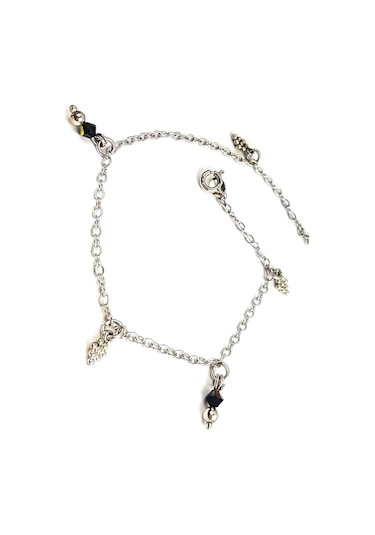 Oniks Taşlı Gümüş Halhal Gümüş