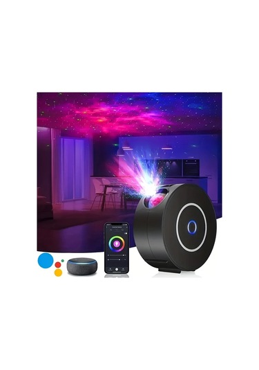 Honeybeeshop 1 Adet Tuya Akıllı Yıldız Projeksiyon Işığı Beyaz Renkli Led Galaksi Gece Gökyüzü Projesi Uygulama Kontrollü Kablosuz