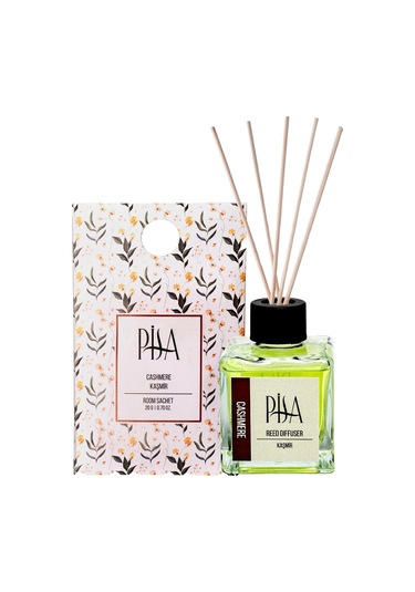 Pisa Kaşmir Bambu Çubuklu Oda Kokusu 100 ML + Kaşmir Oda Kesesi 20 G