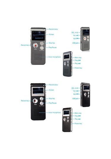 Monyee 16gb Usb Şarj Edilebilir Yüksek Kaliteli Dijital Ses Kaydedici - Dsp Gürültü Azaltma, Mp3 Çalar, Taşınabilir