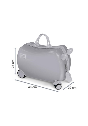 Coral High Otur-çek Kız Çocuk Valizi - Mor Pembe Bisikletli Kız Çok Renkli