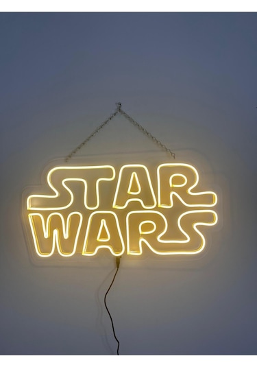 Star Wars Neon Tabela Neon Led Işıklı Tablo 70 X 40 Cm Renkli