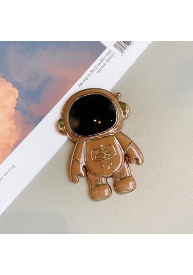 Kahverengi Evrensel Tutucu Sevimli 3d Astronot Kickstand Standı Masası Braketi Cep Telefonu Arka Durumda