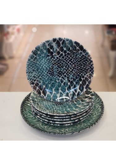 Tulu Porselen Deniz Db1043 7 Parça Pasta Seti Çok Renkli