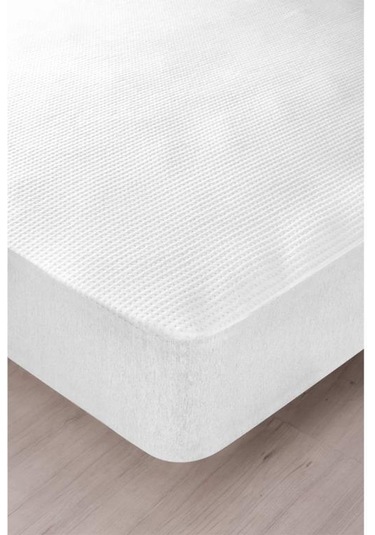 3d Kapitoneli Sıvı Geçirmez 90x190cm Fitted Tek Kişilik Alez Beyaz