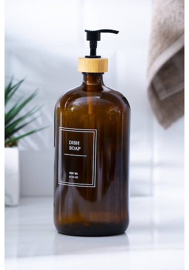 Acar Louvre Cam Sıvı Sabunluk - 1000 Ml Kahverengi
