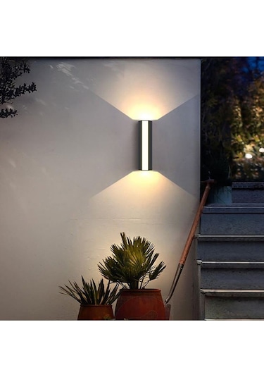 Modern Ve Şık Tasarım 8 Watt Gün Işığı Led Armatür, Villa, Kafe, Bar, Otel, Bahçe, Balkon Led Aplik Siyah