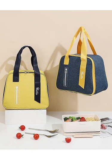 Yalıtımlı Öğle Yemeği Çantası Yumuşak Sızdırmaz Okul Öğle Yemeği Çantası Ofis, İş, Okul, Piknik, Plaj, Erkekler Ve Kadınlar İçin Yeniden Kullanılabilir Öğle Yemeği Çantası Sarı Çok Renkli
