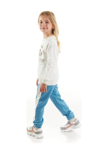 Minnie Mouse Lisanslı Kız Çocuk Eşofman & Sweatshirt Ekru