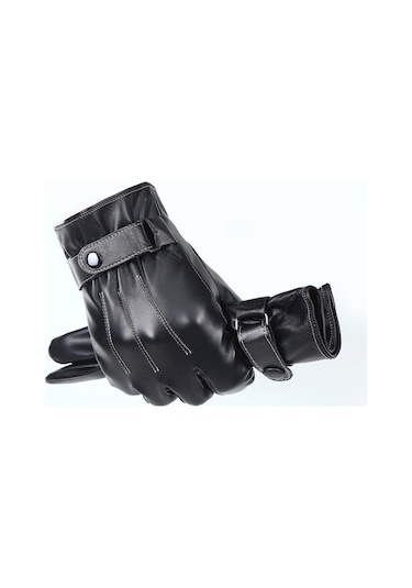 Erkek Suni Deri Eldiven Dokunmatik Ekran Uyumlu 1360 Siyah