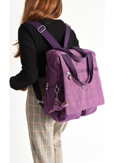 İki Fonksiyonlu Sırt Ve El Çantası Ultra Hafif Mor Model:571-5h - Mor