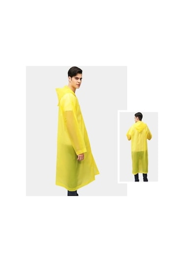 Unisex Sarı Eva Kumaş Su Rüzgar Geçirmez Yağmurluk Sarı
