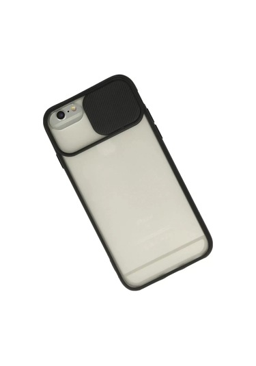 Newface Apple Apple iPhone Uyumlu  6 Plus Kılıf Palm Buzlu Kamera Sürgülü Silikon - Siyah