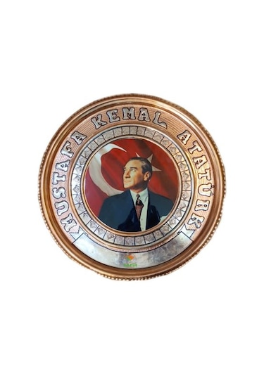 Bakır Duvar Tablosu M.k. Atatürk Tablo Özel Elişçiliği 25 Cm A++