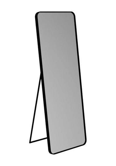 Raven Oval Kesim Modern Metal Ayaklı Boy Aynası 170 X 60 Siyah