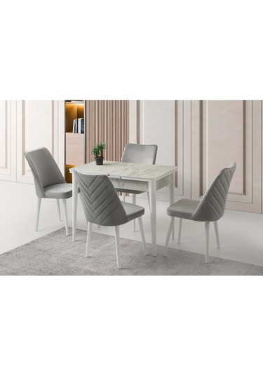 Mobilgen 100+25 Kelebek Tekno Kenar Hg Açılabilir Masa Beyaz