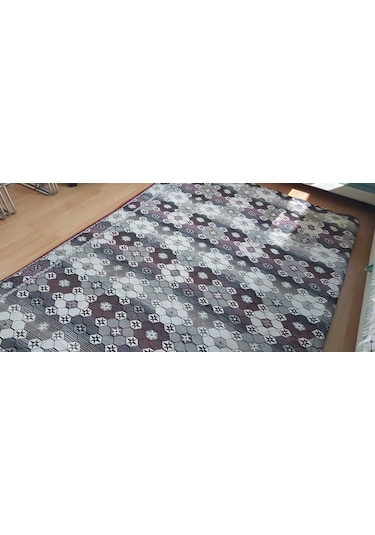 6m2 Staring Desen Serme Biyeli Halı Örtüsü Bordo - Krem