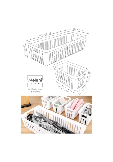 13 Parça Modüler Kaşıklık Seti - Çok Amaçlı Çekmece İçi Düzenleyici Mutfak Organizer Kepçelik Beyaz