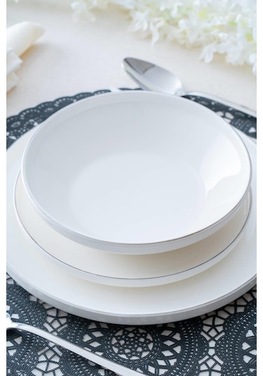 Silver Rise 6 Kişilik 24 Parça Porselen Yemek Takımı