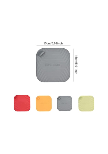 Siyah Renk Kare Kötü Koku Önleyici Silikon Mat Banyo Mutfak Lavabo Balkon Gider Tıpası Kapağı