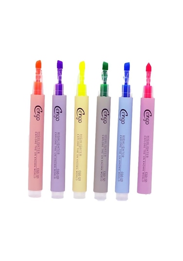 Cengo Fosforlu Kalem 6lı Set Çok Renkli