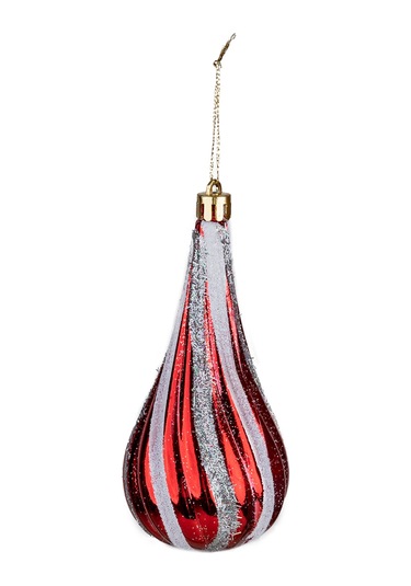 Yılbaşı Süsü 5'li Damla Kırmızı 12 Cm