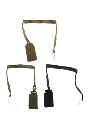 Homyl Taktik Elastik İpi Güvenlik Tasma Anti Kaybetme Siyah Siyah