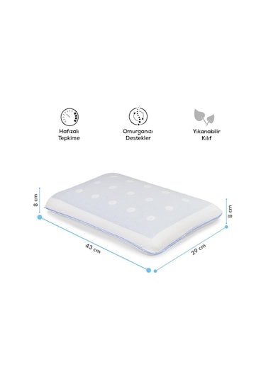 Viscofoam Terletmeyen Hava Kanallı Ortopedik Bebek Yastığı Jelli Hava Kanallı Visco Bebek Yastığı