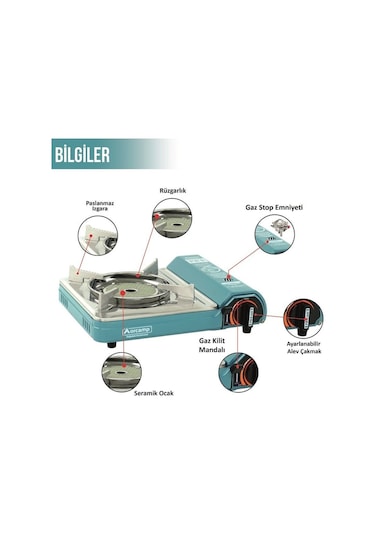 Orcamp Seramik Pro Portatif Ocak - Mavi