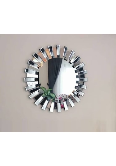 Sadeceonda Piyano Duvar Ayna 70Cm - Gümüş