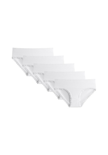 5'li Özel Viskon Kadın Külot 3195d2 Beyaz