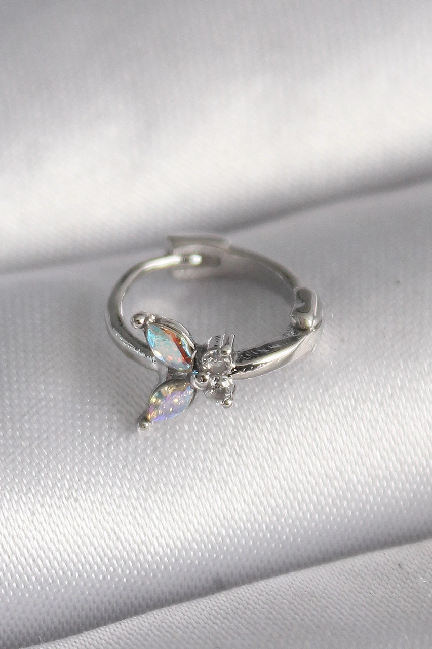 Dodes 316l Çelik Gümüş Renk Zirkon Taşlı Kelebek Model Tragus Piercing Tg27pr1329 Çok Renkli