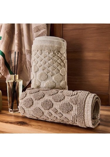 Evidea Soft Kağan 2'li Banyo Paspası - Bej - 60x100 Cm + 50x60 Cm Bej