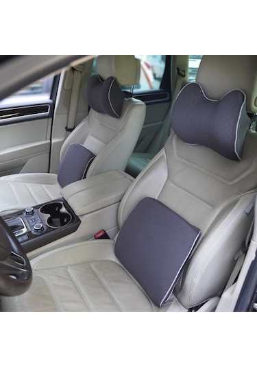 Viscofoam Araç Içi Visco Boyun Destek Ve Bel Destek Yastığı Gri Visco Yastık