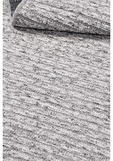 Lidya Bukle Gri Çizgili Halı Kaydırmaz, Kadife Hissi, Kolay Temizlik, Antibakteriyel, Modern Gri