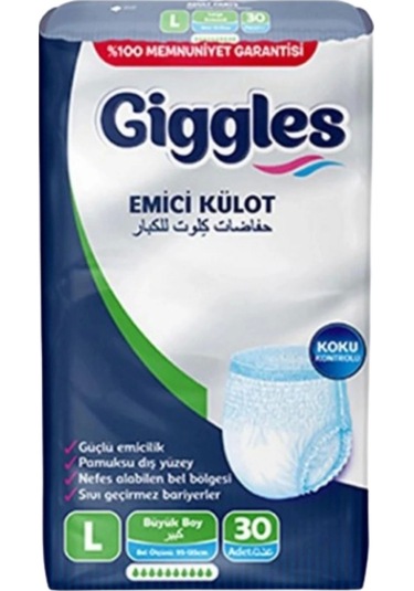 Giggles Külotlu Yetişkin Hasta Bezi Büyük Boy L Beden 30 Lu