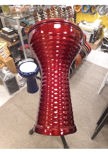 Darbuka Döküm Kaliteli Kırmızı - Akort Ayarlı Taşıma Çantası+metod