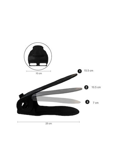 Ayakkabı Düzenleyici, Organizer, Ayarlanabilir Ayakkabı Rampası Siyah