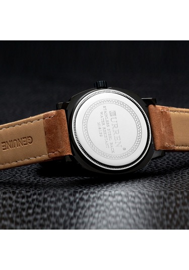 Geeksen Erkekler İçin Klasik İş Saatleri - Kuvars Hareketli, Analog Ekran, Pu Deri Kordon, Siyah 8139 Çok Renkli