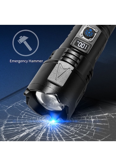 Cbtx A03 Dış Mekan Su Geçirmez El Feneri 30w Taşınabilir Lcd Ekranlı El Feneri Kayışlı