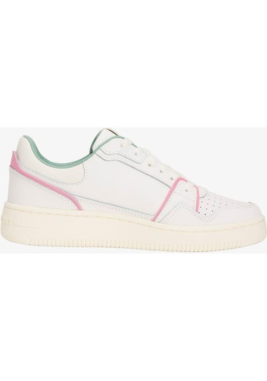 Tommy Jeans Retro Basket Kadın Siyah Spor Ayakkabı-9446 Ecru & Mystic Pink