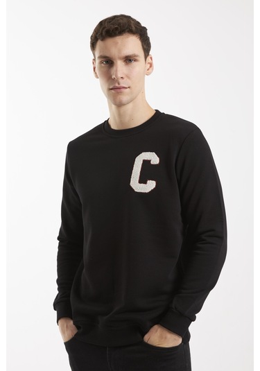 Boston Siyah O-yaka Sweatshırt Siyah