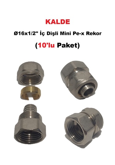 10'lu Paket Ø16x1/2" İç Dişli Mini Pex Rekor