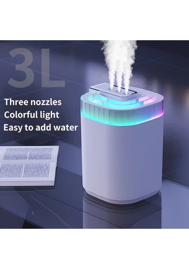 Techbloom 101 44oz Büyük Kapasiteli Beyaz Ev Tipi Masaüstü Nemlendirici Çok Fonksiyonlu Atomizer